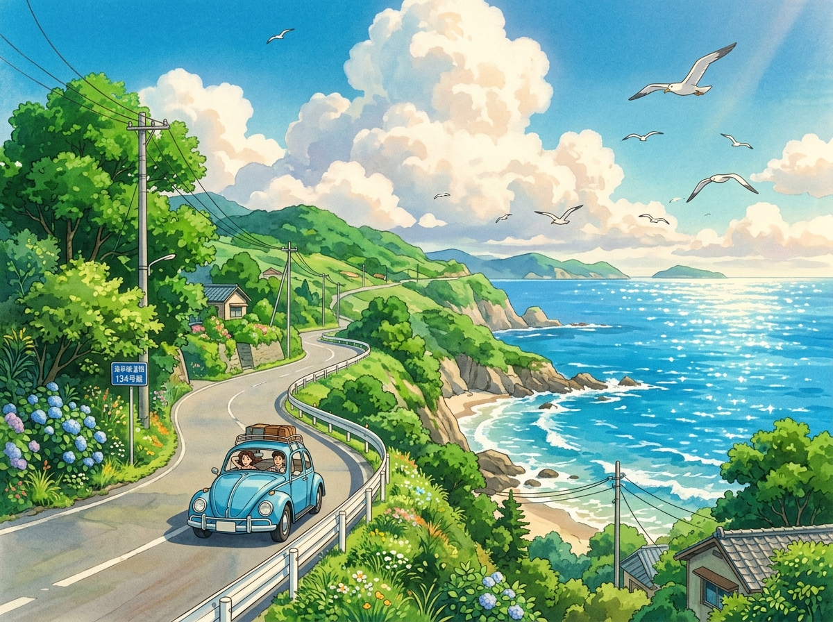宫崎骏风海边公路极速旅程